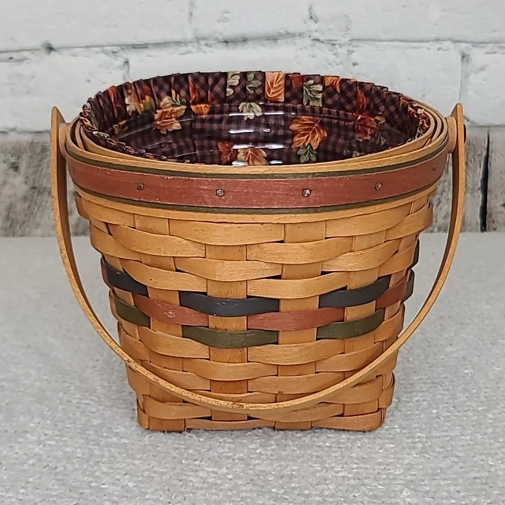 Longaberger Vintage 1996 Shades of Autumn Maple Leaf Basket/Liner/Insert 13935